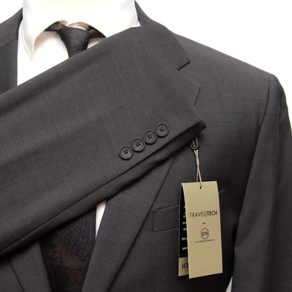 Jos A Bank Mens Blazer Sport Coat Size‎ 46L Grey SLIM FIT D060385